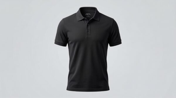 Men’s Classic Black Polo Shirt – Minimalist Slim Fit Casual Essential